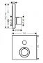 Axor ShowerSelect Термостатический смеситель с запорным клапаном, квадратный, внешняя часть, цвет: хром