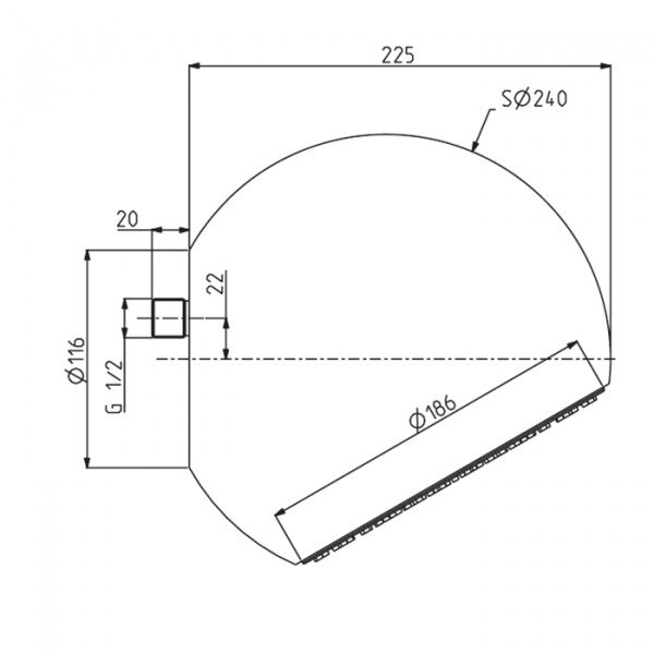 Carlo Frattini Wellness Верхний душ Sfera Ø 200 мм., потолочный монтаж, сфера белая, цвет: хром