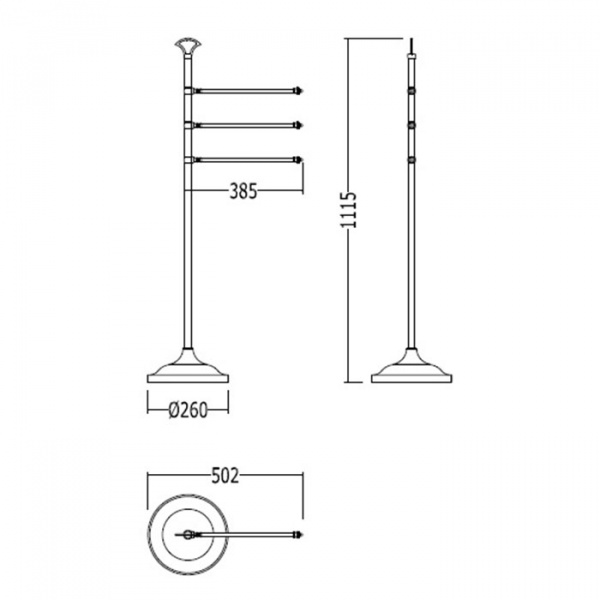 Devon&Devon Single Полотенцедержатель на подставке, напольный, цвет: хром