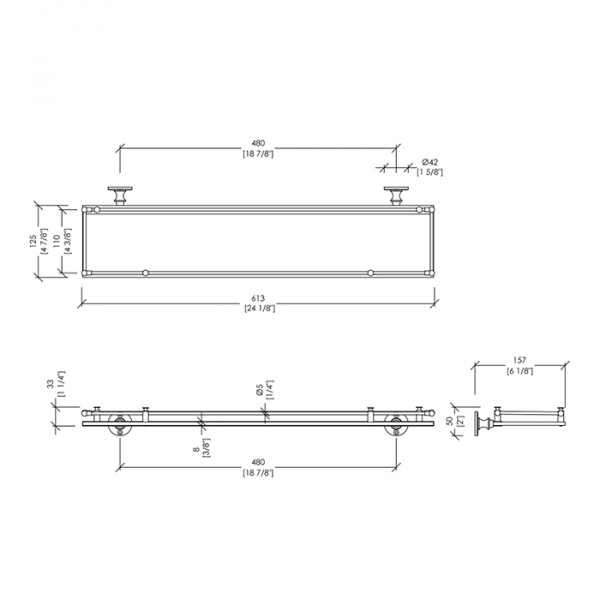 Devon&Devon First Class Полочка стеклянная, подвесной, цвет: золото
