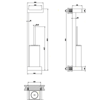 Gessi Rettangolo Стойка 55.1см., с держателем для туалетной бумаги и ершиком, подвесная, цвет: хром/белый