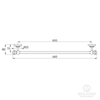Stella Italica Полотенцедержатель подвесной 60 см 602/60 цвет: хром