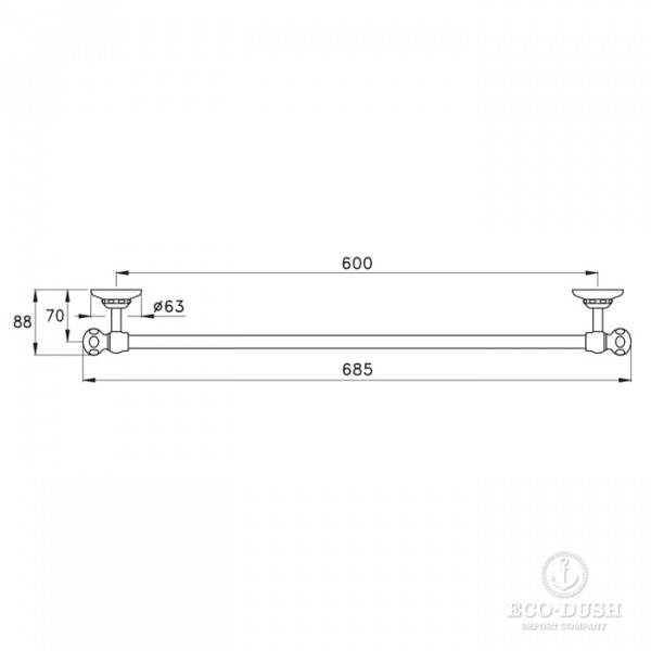 Stella Italica Полотенцедержатель подвесной 60 см 602/60 цвет: хром