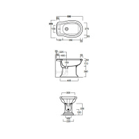SIMAS Lante Биде напольное с 1 отверстием под смеситель, 39х58см, цвет: белый