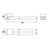 EMCO Trend Держатель полотенец,  двойной, поворотный, 45см, подвесной, цвет: хром