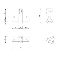 Decor Walther Century HAK2 Крючок подвесной, двойной, цвет: хром