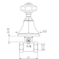 Nicolazzi Teide Вентиль запорный 1/2”, ручки Crystal handle, цвет: хром