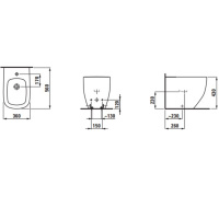 Laufen Palomba Биде напольное 56x36x43см с 1 отв. под смеситель, цвет: белый