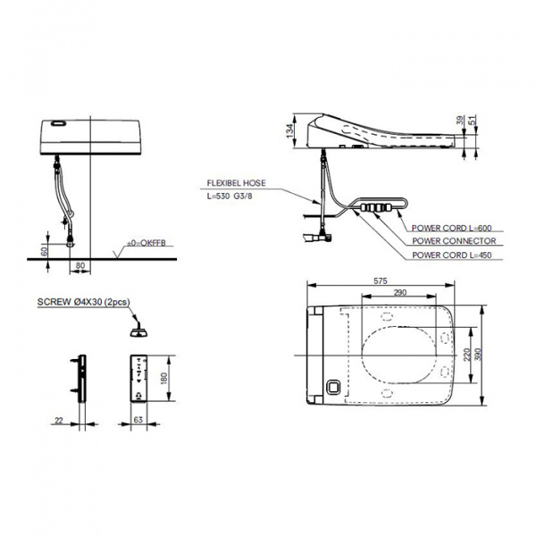 TOTO WASHLET SG Сиденье 39x57.5x13.2см, с дистанционным управлением, для унитаза: CW512YR, цвет: белый