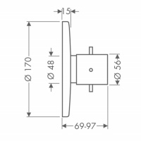 Axor Starck Встраиваемый термостат для душа, с запорным вентилем, внешняя часть, цвет: хром