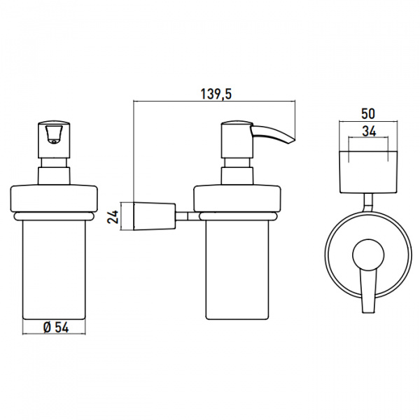EMCO Logo2 Дозатор подвесной, колба пластик цвет: белый/хром