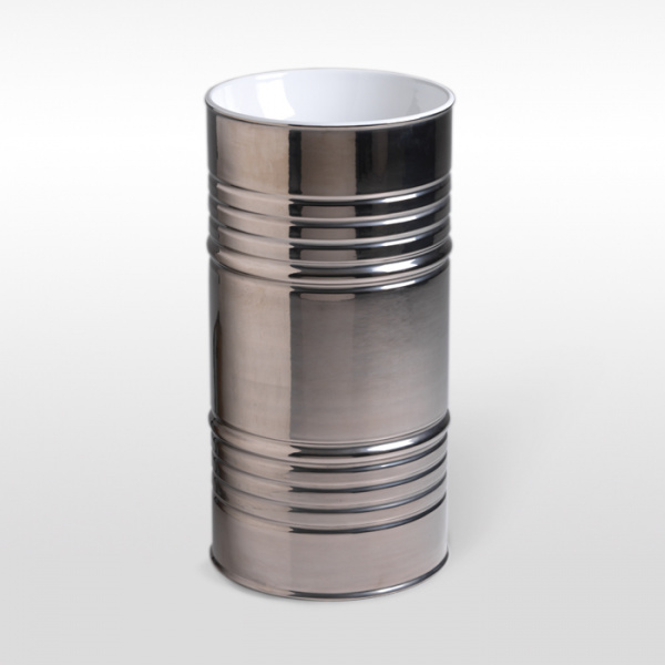 Kerasan Artwork Раковина 45х90 см, без отв., свободностоящая &quotBARREL&quot, слив в стену, цвет: Bianco-platino