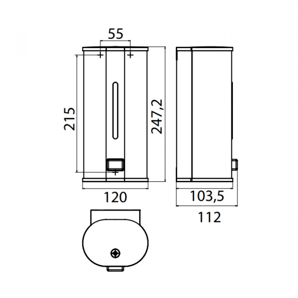 EMCO System2 Дозатор жидкого мыла, 800мл, подвесной, цвет: хром