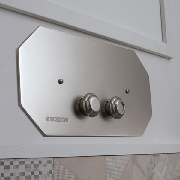 Sbordoni Romana Панель с кнопками двойного смыва для механизма Geberit UNICA, KOMBIFIX, UP300,UP320 цвет: никель