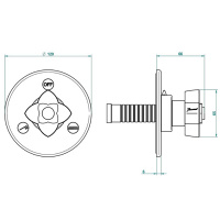 THG Pétale de cristal bleu Переключатель встраиваемый, внешняя часть, цвет: хром