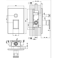 Gessi Eleganza Встраиваемый однорычажный смеситель с автоматическим переключателем ванна/душ, внешняя часть, цвет: хром