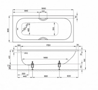Ванна стальная Bette (Бетте), 190х80 прямоугольная, встраиваемая