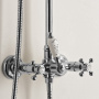 Sbordoni Londra Смеситель для душа настенный с ручн.душем, внешней трубкой, настенным держателем и верхним душем Ø200мм, цвет: хром