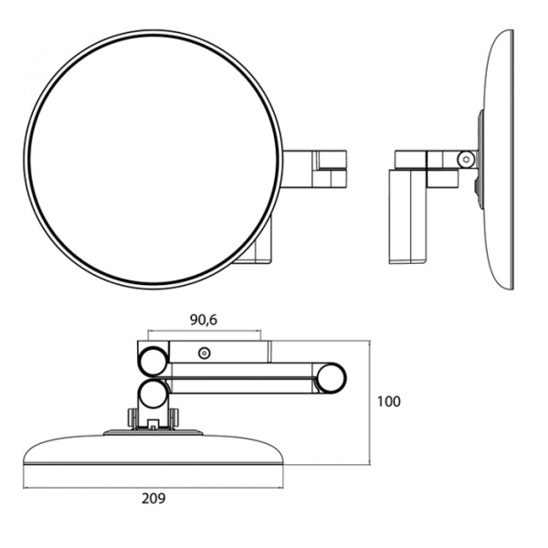 EMCO Evo Зеркало косметическое, LED, Ø209мм,  двойной, 3x кратное увеличение, подвесной, цвет: хром