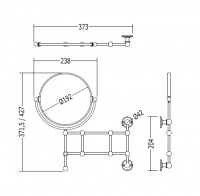 Devon&Devon First Class Косметическое зеркало поворотное с 2х кратным увеличением с одной стороны, подвесной, цвет: бронза