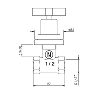 Nicolazzi M.Croce Запорный вентиль 1/2 вкл. внутр часть, цвет: хром