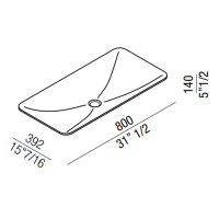 Agape Ottocento 002 Раковина 80x39.2x14 см, без отв., цвет: белый