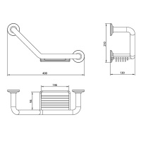 Поручень для ванны с мыльницей Bongio Brasil&Hotelerie, цвет: хром