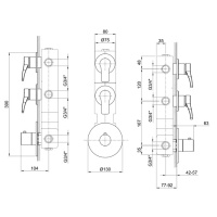 Fantini Внутренняя часть термостатического смесителя для душа, 2 источника, 3/4&quot