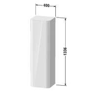 Duravit Happy D.2 Plus Пенал подвесной 133.6x40x36см 1 дверь, 3 стекл. полки, SX, цвет: белый глянцевый