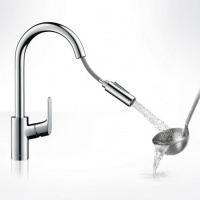 Hansgrohe Focus, Смеситель для кухни, с выдвижным душем, Цвет: хром