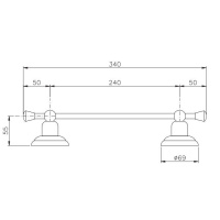 Nicolazzi Onice Полотенцедержатель 24 см, подвесной, цвет: хром