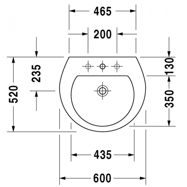 Duravit Darling New Раковина 60х52 см, 1 отв., цвет: белый