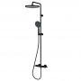 Bossini Apice Стойка для душа с термостатическим смесителем, верхним душем Ø280 мм., ручным душем и шлангом 1500 мм., цвет: черный матовый