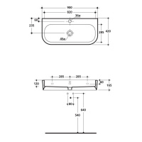 Kerasan Retro 69 Раковина 69х52 см, 1 отв., цвет: черный глянцевый