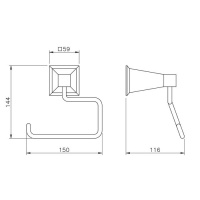 Nicolazzi Vincent держатель для туалетной бумаги открытый, подвесной, цвет: золото