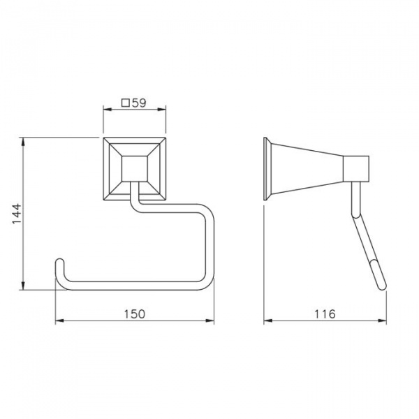 Nicolazzi Vincent держатель для туалетной бумаги открытый, подвесной, цвет: золото