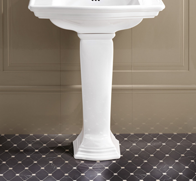 Devon&Devon Westminster Раковина 53.5х38.5 см, 1 отв., на пьедестале, цвет: белый