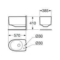 Armani Roca Island Биде подвесное 57х38.5х27см, с 2 отв. для смесителя, со скрытым креплением, цвет: off-white