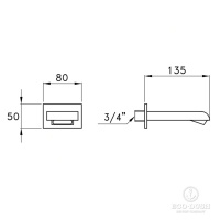 Stella Casanova Настенный излив для ванны 0/250, цвет: хром