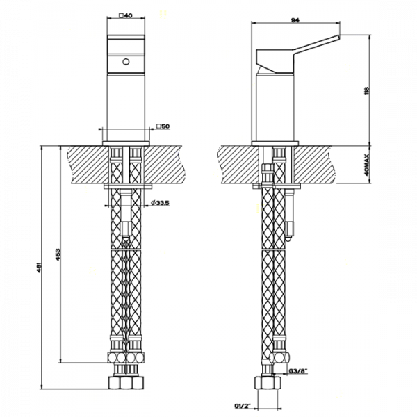 Gessi Rettangolo K Рычаг удаленного управления, цвет: хром