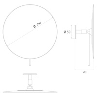 EMCO Pure Зеркало косметическое, Ø200мм, одинарный, самоклеющееся, 7x кратное увеличение, подвесной, цвет: хром