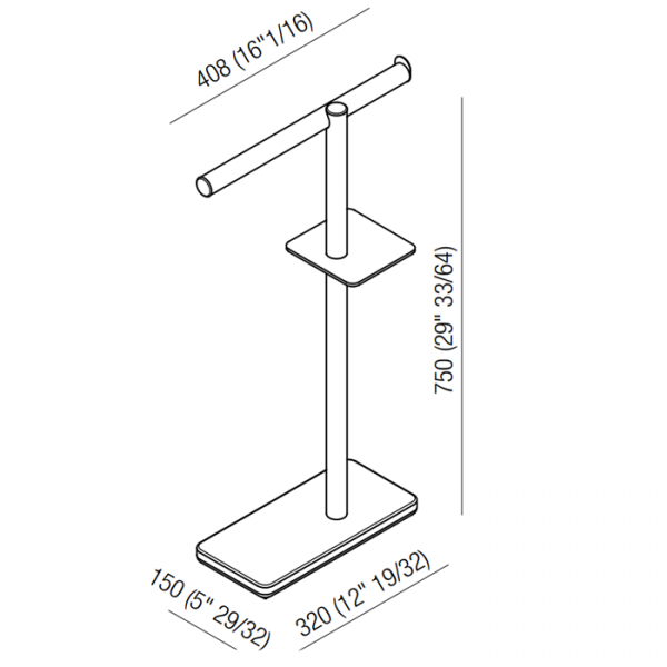 Agape Dot line Напольная стойка 75см., с аксессуарами, цвет: натуральный дуб/черный мрамор Marquinia