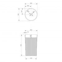 Раковина отдельностоящая ABBER Stein AS2501Blau голубая