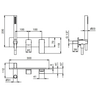 Fantini Mint Смеситель для душа, встраиваемый, цвет: хром