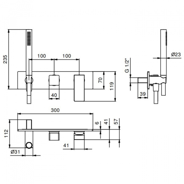 Fantini Mint Смеситель для душа, встраиваемый, цвет: хром