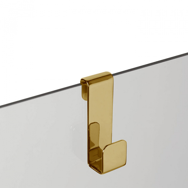 3SC APPY Крючок навесной на стекло, одинарный, цвет: золото 24к. Lucido