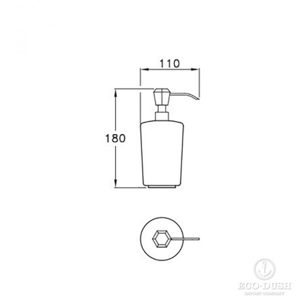 Stella Eccelsa Дозатор для мыла керамический, настольный, цвет: золото