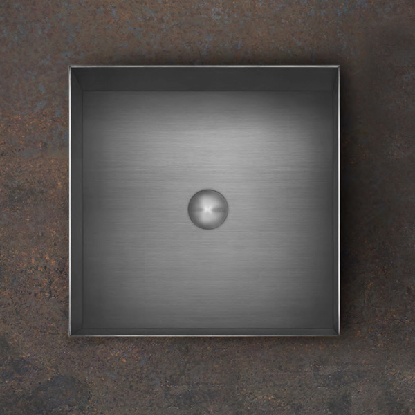 Gessi 316 Раковина 40x40 см, без отв., для установки на столешницу, без перелива, нержавеющая сталь, цвет: Steel Brushed