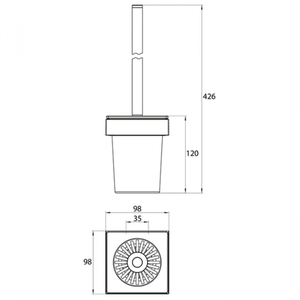 EMCO Liaison Ерш напольный, матовое стекло, цвет: хром