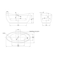 KNIEF Venice Ванна отдельностоящая 180*83,5*74,5 см с экраном